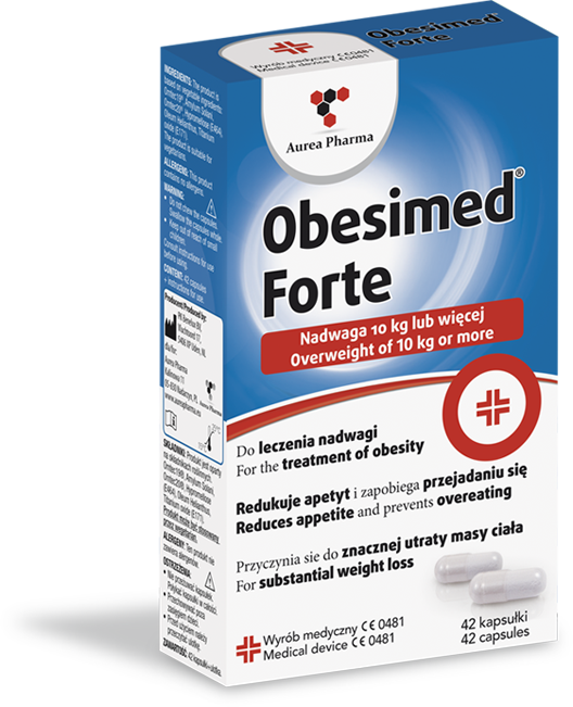 Opakowanie produktu Obesimed Forte zawiera 42 kapsułki